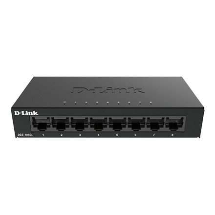 D-Link lüliti DGS-108GL/E, hallamatu, laua-, Gigabit Etherneti (vask) portide arv 8, 60 kuud