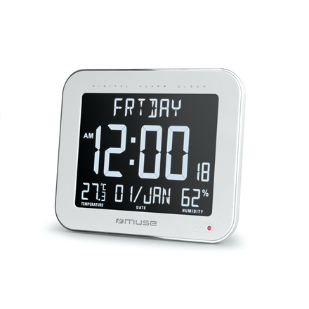 Muse M-090 WMC – äratusega seinakell, valge