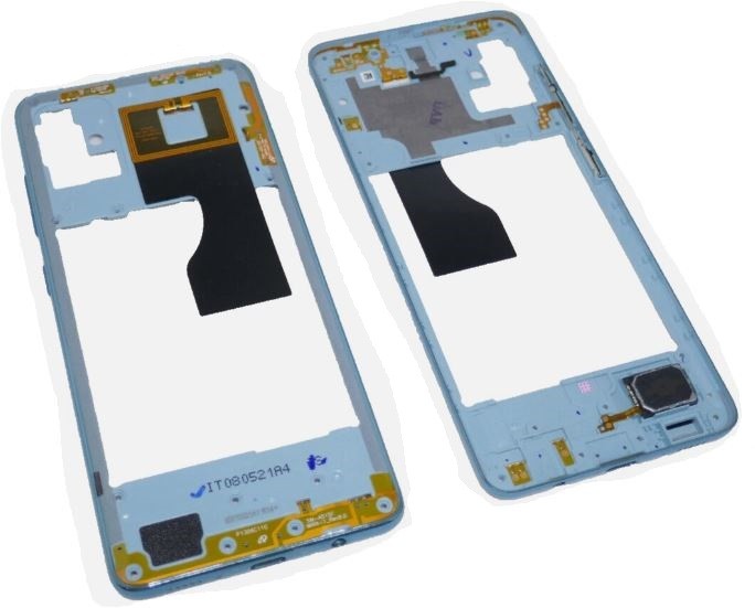 Originaal Samsung A515 A51 2019 keskraam helisignaali ja külgnuppudega, Prism Crush Blue värvi (kasutatud, B-klass)