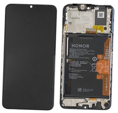 LCD screen Huawei Honor X7a with touch screen with frame and battery Black original (service pack)