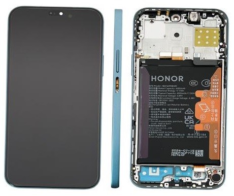 LCD screen Huawei Honor 200 Lite/X8b with touch screen with frame and battery Cyan Lake original (service pack)