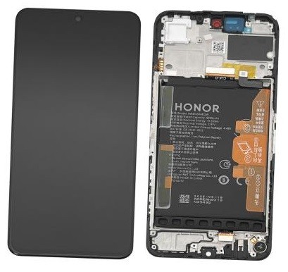 Huawei Honor 200 Smart / Honor X7c 5G originaal LCD-ekraani ja puutepaneeli moodul raami ning akuga, must (hoolduspakend)