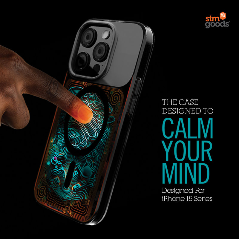 STM Reveal Warm MagSafe ümbris seadmele iPhone 15 Pro Max, Black Realm värvitoonis