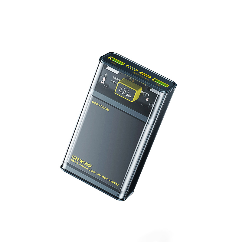 WEKOME WP-321 Vanguard Series akupank, 20000 mAh, PD 20 W + QC 22,5 W, must ja läbipaistev