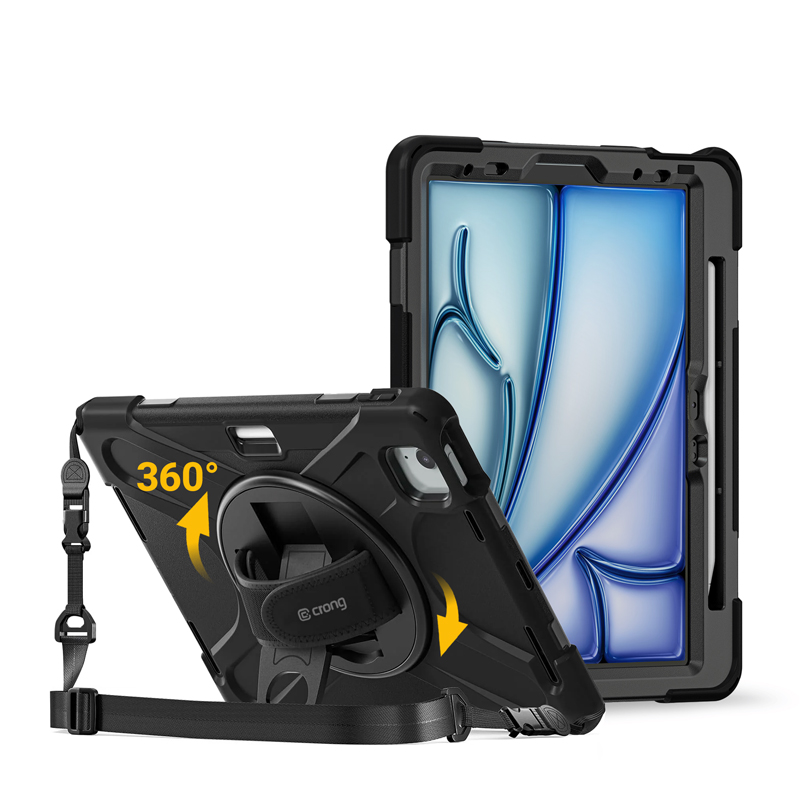Crong Defender Plus tugevdatud ümbris iPad Air 11″ (M2/M3/M4, 2024–2026), iPad Air 10,9″ (4./5. põlvkond) ja iPad Pro 11″ (2021/2022) jaoks, must