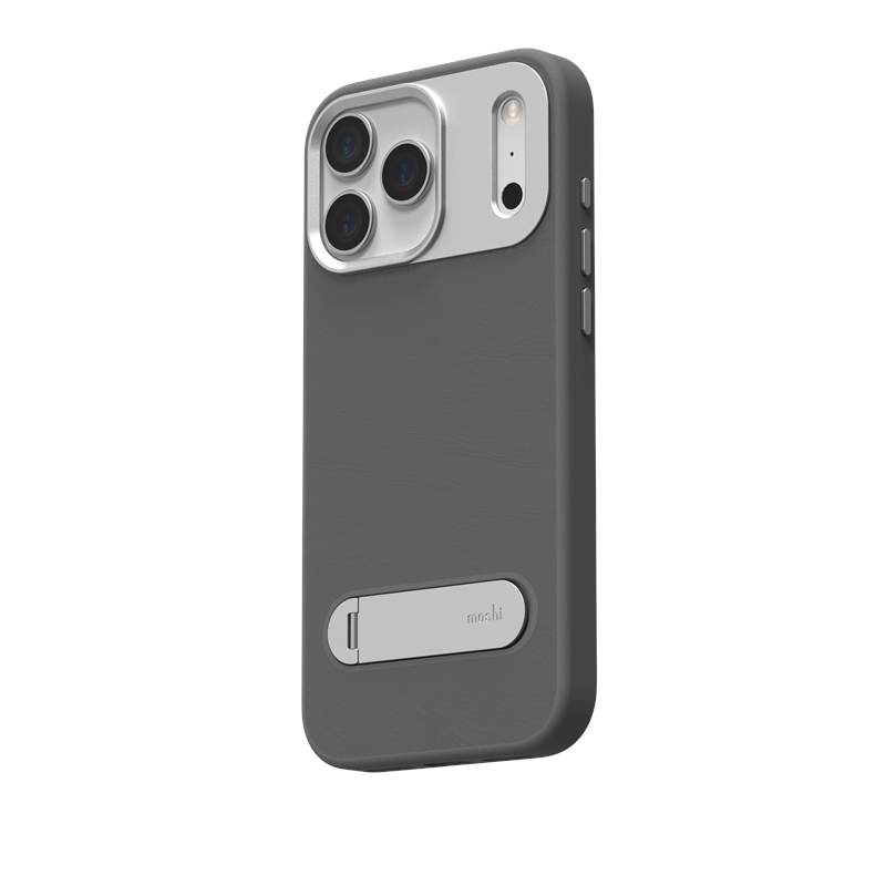Moshi Kameleon MagSafe ümbris seadmele iPhone 17 Pro Max, tugijala funktsiooniga, Midnight Gray värvitoonis