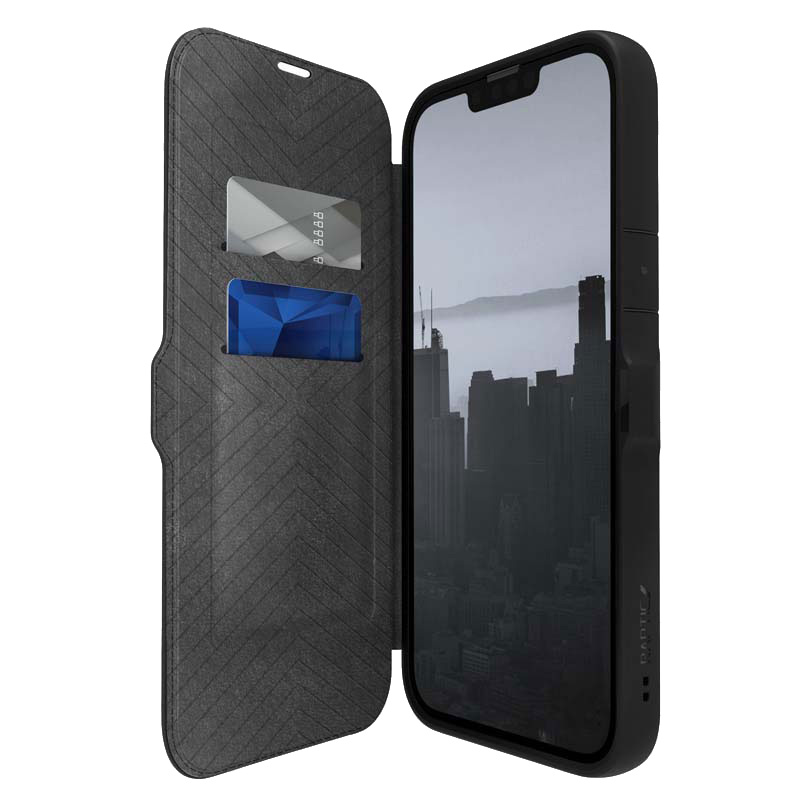 Raptic X-Doria Urban Folio ümbris seadmele iPhone 14 Plus, klapiga, must