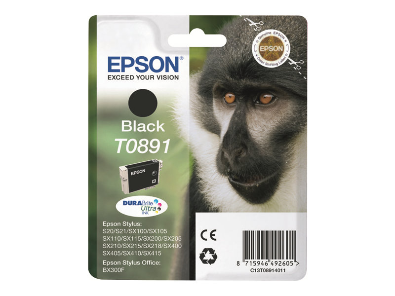 Epson T0891 DURABrite Ultra tindikassett, must, 6 ml