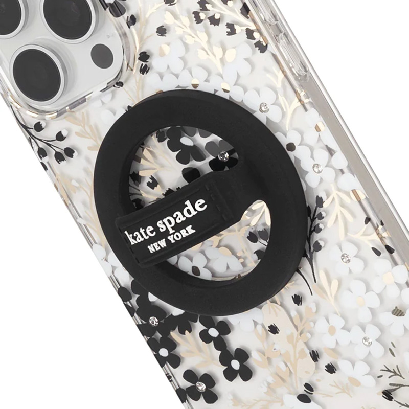 Kate Spade New York Magnetic Loop Grip MagSafe'i magnetiline sõrmehoidik telefonile, must