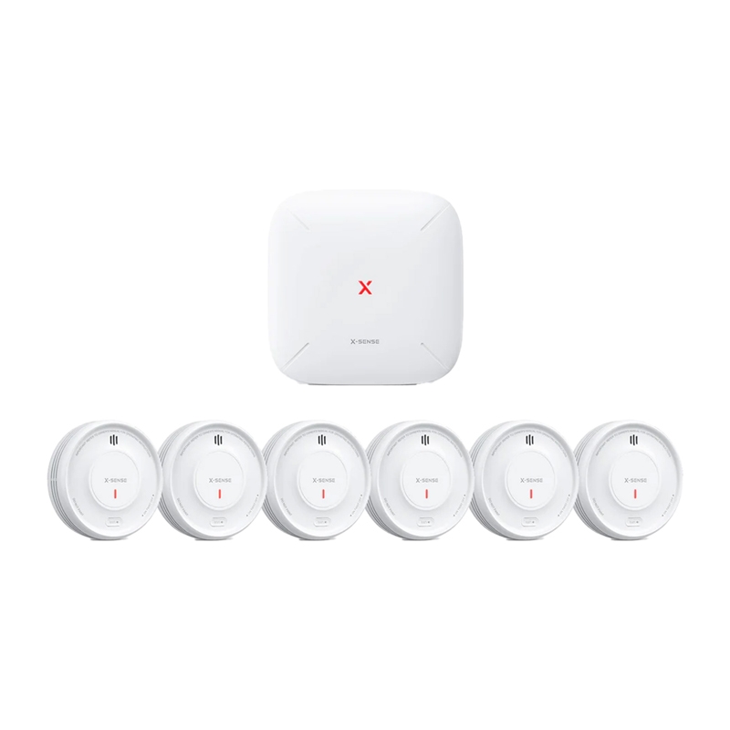X-SENSE XS0D-MR61 komplekt: 6 suitsuandurit ja SBS50 tugijaam