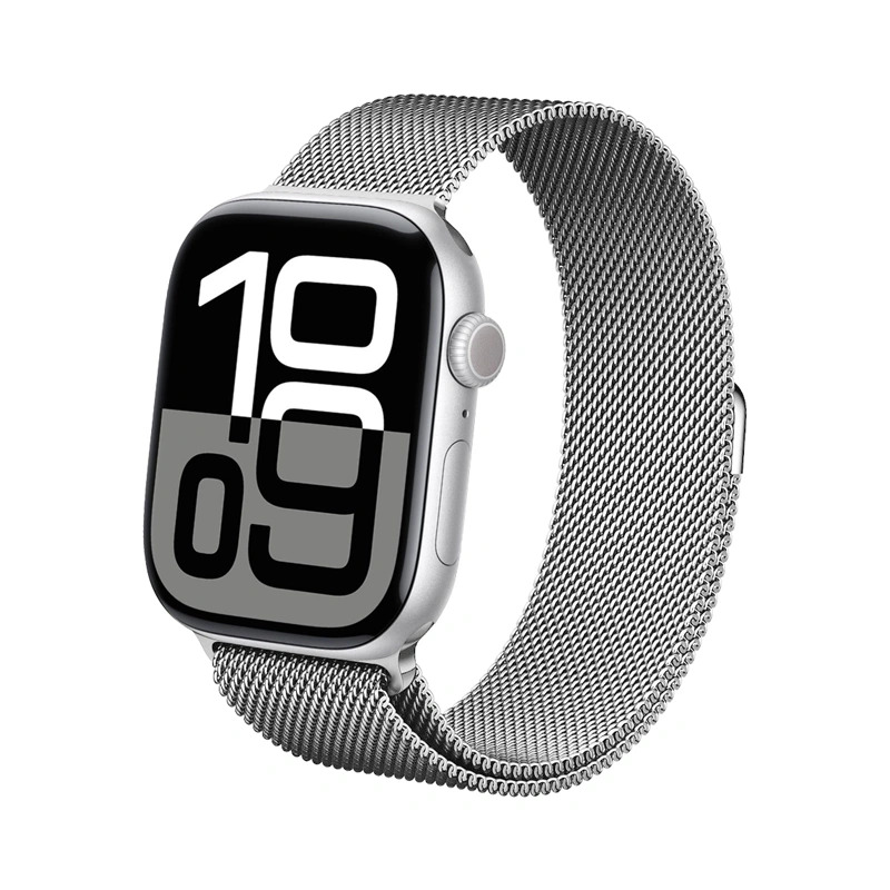 Crong Milano Steel roostevabast terasest rihm Apple Watch 38 / 40 / 41 / 42 mm kellale, hõbedane