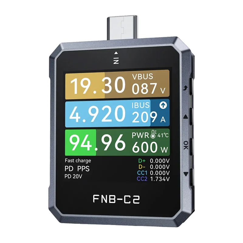 FNIRSI FNB-C2 USB-C toiteparameetrite tester