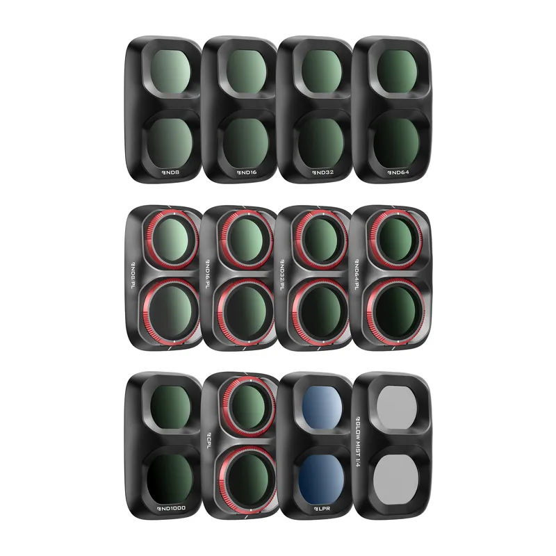 Freewell 12 filtriga komplekt DJI Osmo Pocket 4P kaamerale: ND8 / ND16 / ND32 / ND64 / ND8/PL / ND16/PL / ND32/PL / ND64/PL / ND1000 / CPL / Glow Mist 1/4 / valgusreostusfilter