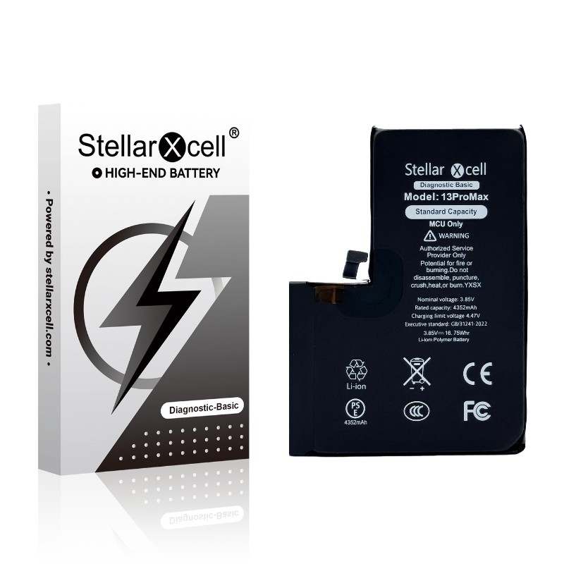 StellarXcell Diagnostic aku Apple iPhone 13 Pro Max jaoks, 4352 mAh (standardne mahutavus + kvaliteetne BMS-i koopia)