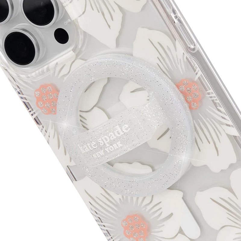 Kate Spade New York Magnetic Loop Grip MagSafe finger grip, The Sparkle Silver