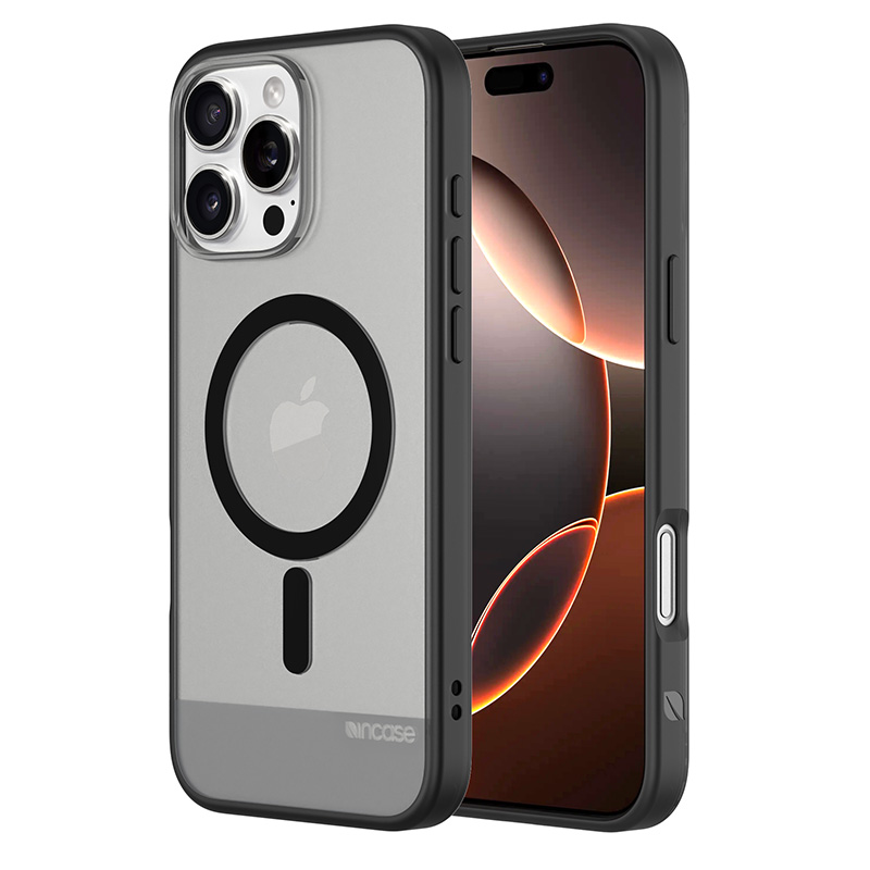 Incase Slim Case MagSafe'i toega ümbris iPhone 16 Pro Maxile, must ja poolläbipaistev