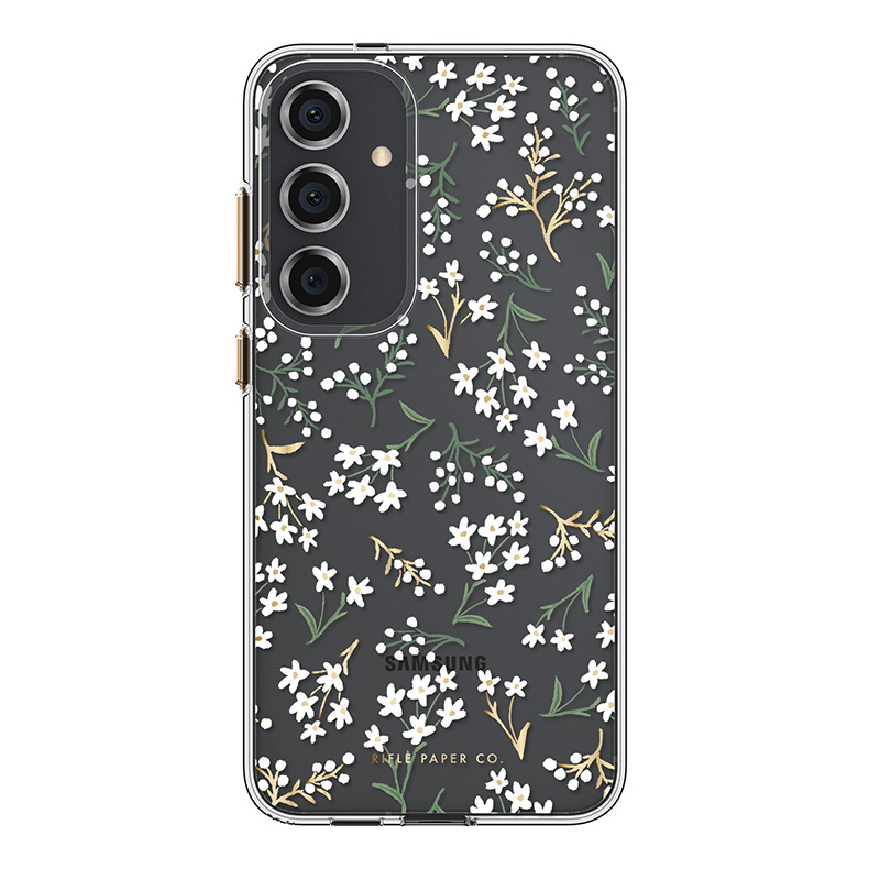 Rifle Paper Co. üliõhuke antimikroobne ümbris seadmele Samsung Galaxy S24+, Petite Fleurs mustriga