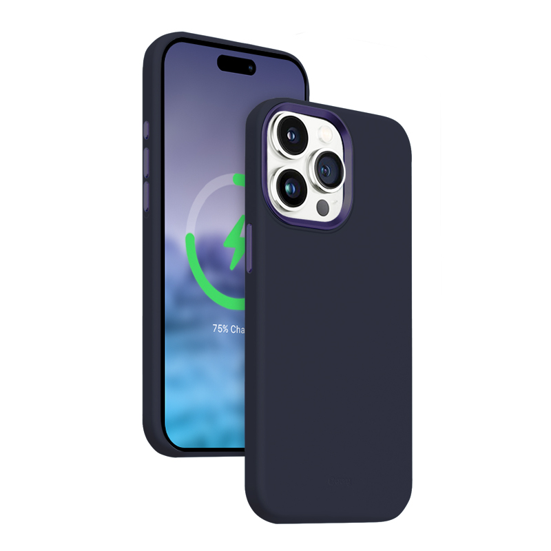 Crong Color Cover LUX Magnetic ümbris seadmele iPhone 15 Pro, MagSafe'iga ühilduv, tumesinine