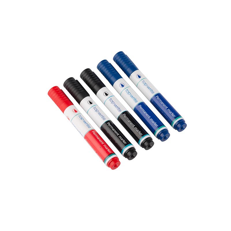 Topwrite püsimarkerite komplekt, 5 tk, mustad / sinised / punased