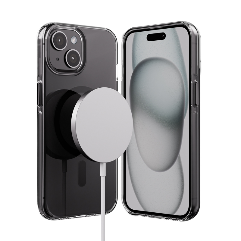 Crong Clear MAG Pro MagSafe ümbris seadmele iPhone 15, must