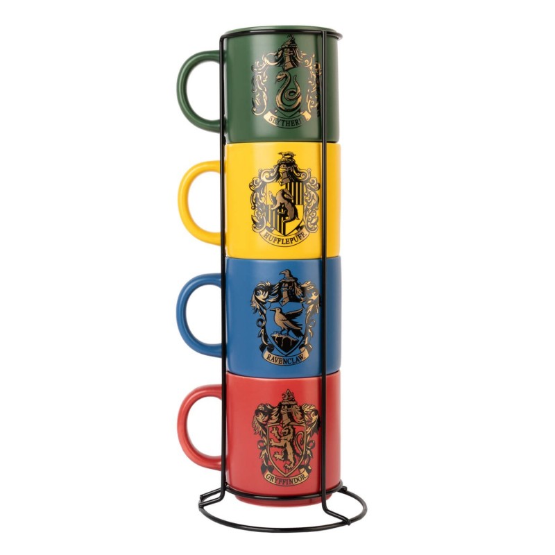Harry Potter Hogwarts Houses keraamiliste kruuside komplekt alusega, 4 tk, 300 ml