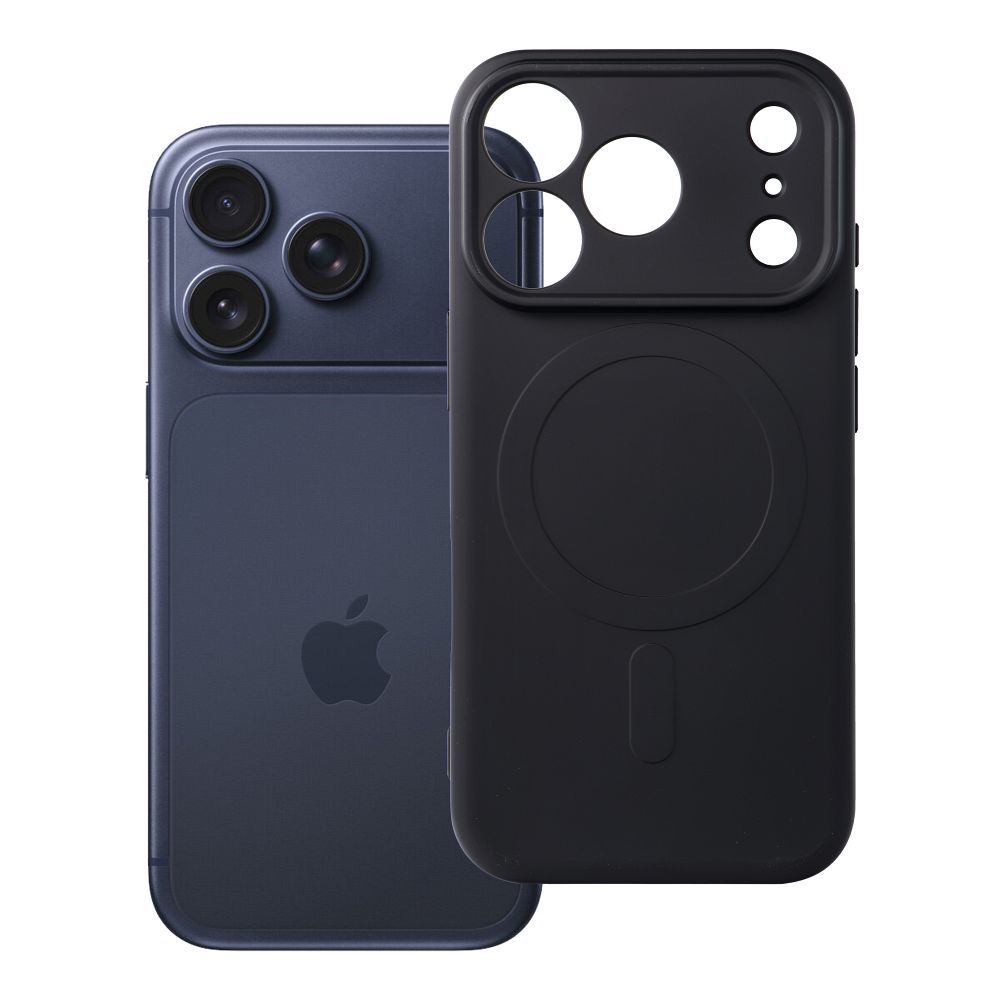Silikoonist Mag Cover ümbris mudelile iPhone 17 Pro / 18 Pro, MagSafe'iga ühilduv kaamerakaitsega – must