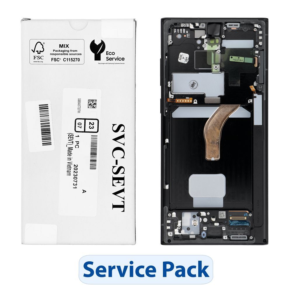 Samsung Service Pack ekraan mudelile Galaxy S22 Ultra S908, grafiidivärvi (GH82-27488E)
