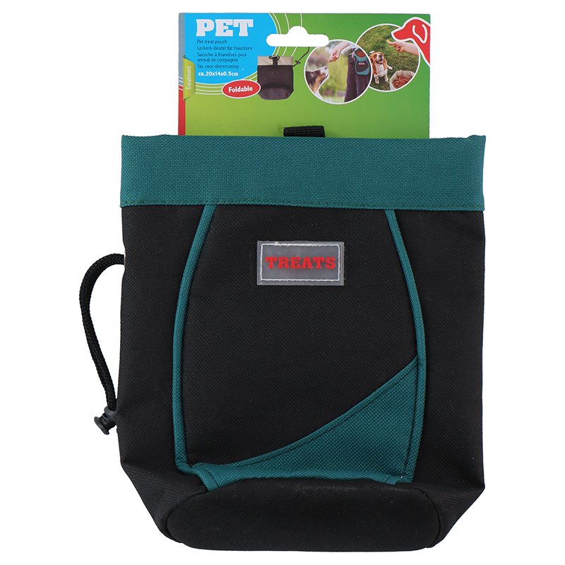 Foldable pet treat pouch, Blue