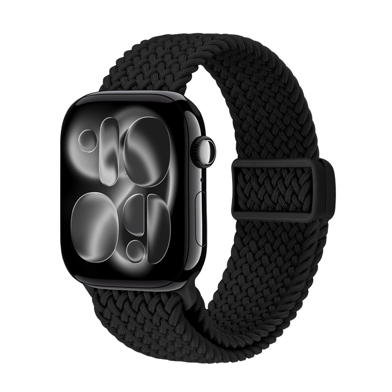 Crong Wave Band punutud Apple Watch rihm, 38/40/41/42 mm, must