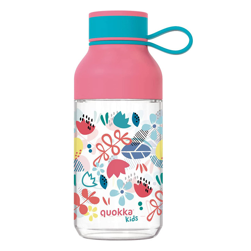 Quokka Ice Kids with Strap Ecozen veepudel, 430 ml, Flowers