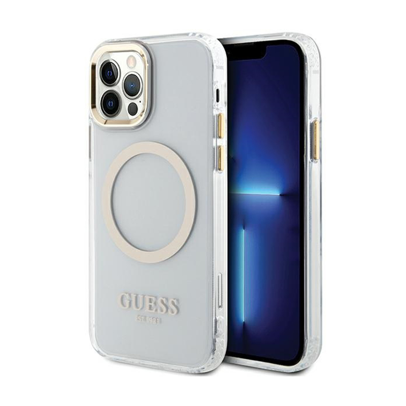 Guess GUHMP12MHTRMD Metal Outline ümbris seadmele iPhone 12 / 12 Pro 6.1", MagSafe'iga, kuldne