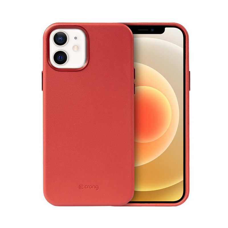 Crong Essential Cover ümbris seadmele iPhone 12 / iPhone 12 Pro, kunstnahast, punane