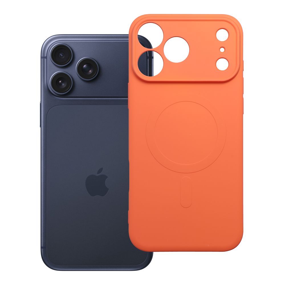 Silikoonist Mag Cover ümbris mudelile iPhone 17 Pro Max / 18 Pro Max, MagSafe'iga ühilduv kaamerakaitsega – oranž