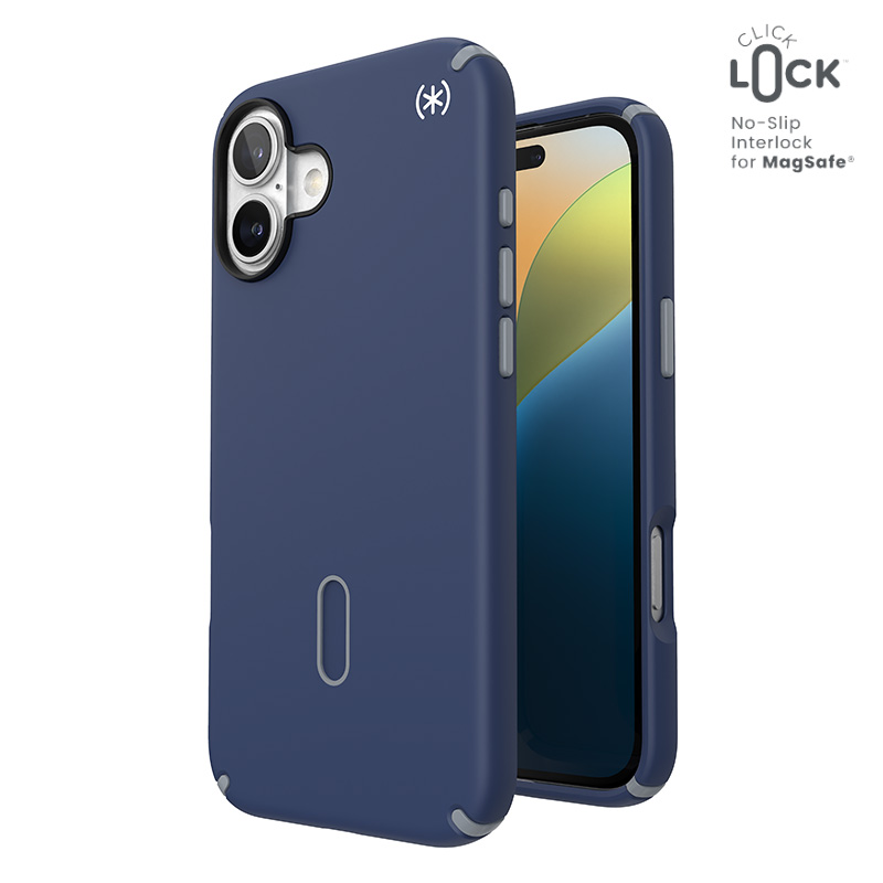 Speck Presidio2 Pro MagSafe'i ja ClickLocki toega ümbris iPhone 16 Plus-le, Coastal Blue/Dust Grey