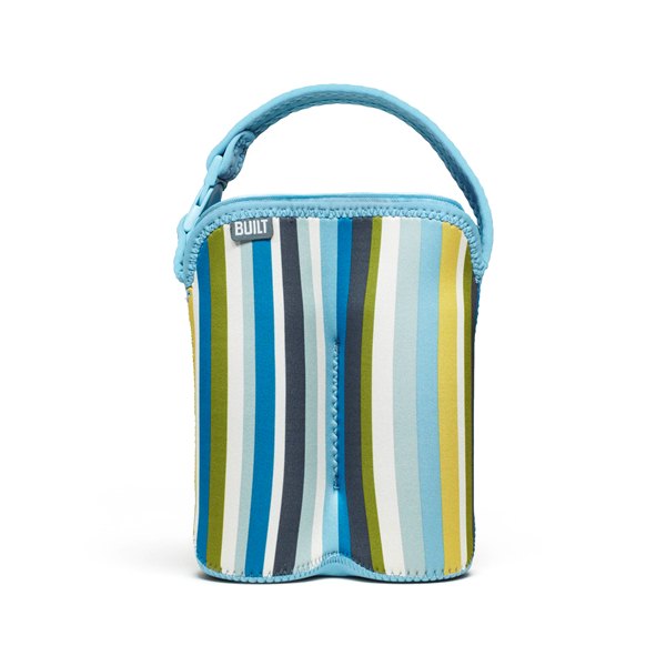 BUILT Bottle Buddy isoleeriv neopreenist kott kahele pudelile, Baby Blue Stripe