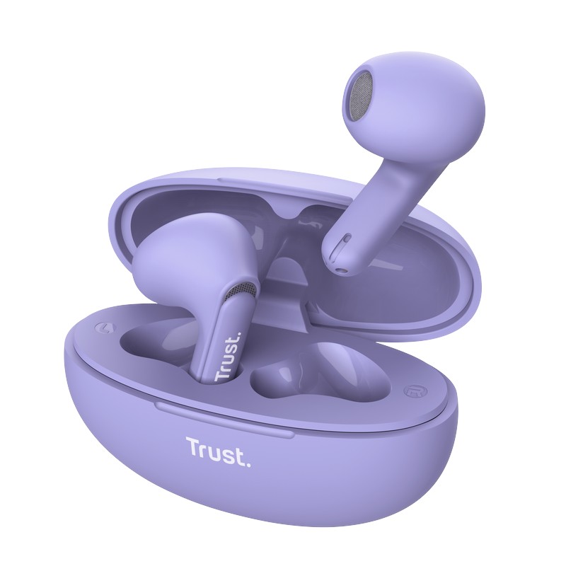 Trust Yavi Bluetooth TWS juhtmevabad nööpkõrvaklapid ENC-ga, lillad