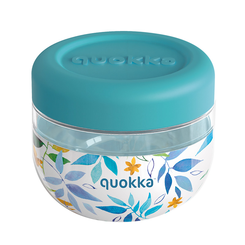 Quokka Bubble plastist toidunõu, 500 ml, Watercolor Leaves