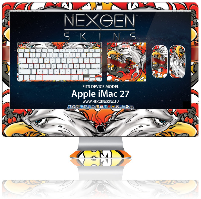 Nexgen dekoratiivne 3D-efektiga kleebiste komplekt 27-tollisele iMacile, Iron Eagle 3D