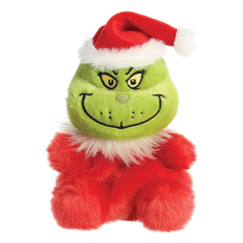 Grinch Palm Pals keskkonnahoidlik istuv jõuluvana kostüümis plüüslelu, 13 cm