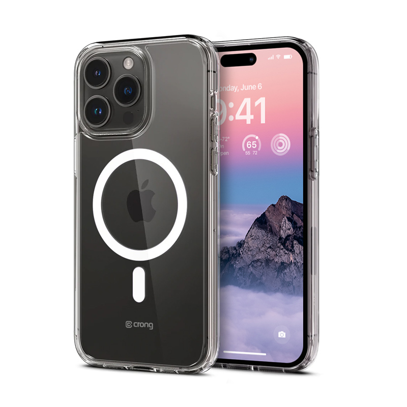 Crong Clear MAG Cover ümbris seadmele iPhone 14 Pro Max, MagSafe'iga ühilduv, läbipaistev