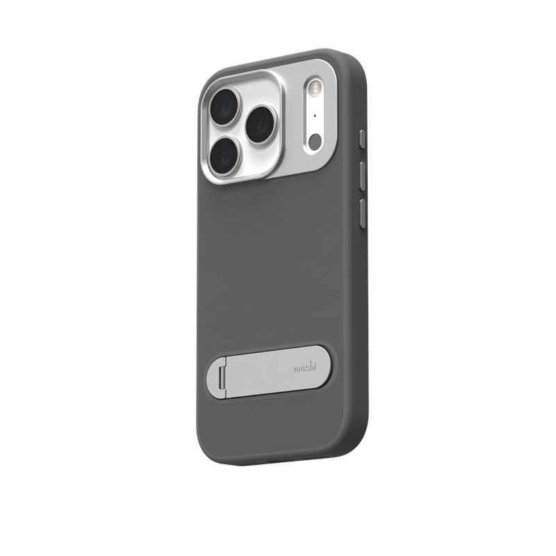 Moshi Kameleon MagSafe ümbris seadmele iPhone 17 Pro, tugijala funktsiooniga, Midnight Gray värvitoonis