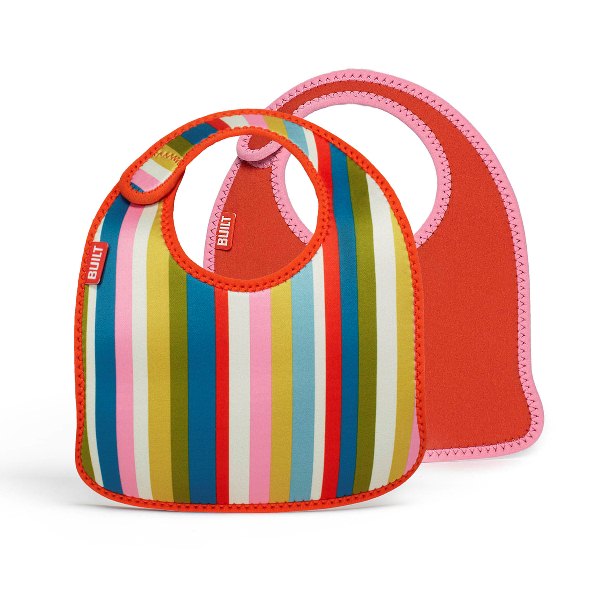 BUILT Mess Mate neopreenist pudipõllede komplekt väikelastele, 2 tk, Baby Pink Stripe