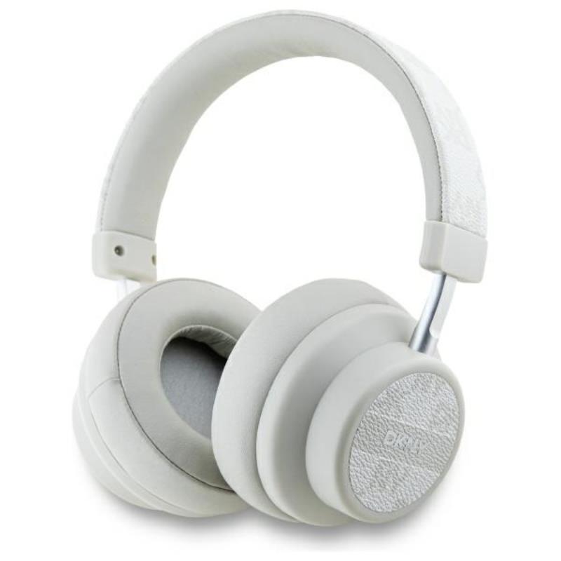 DKNY Checkered Pattern juhtmevabad kõrvapealsed Bluetooth 5.3 kõrvaklapid, pärlvalged