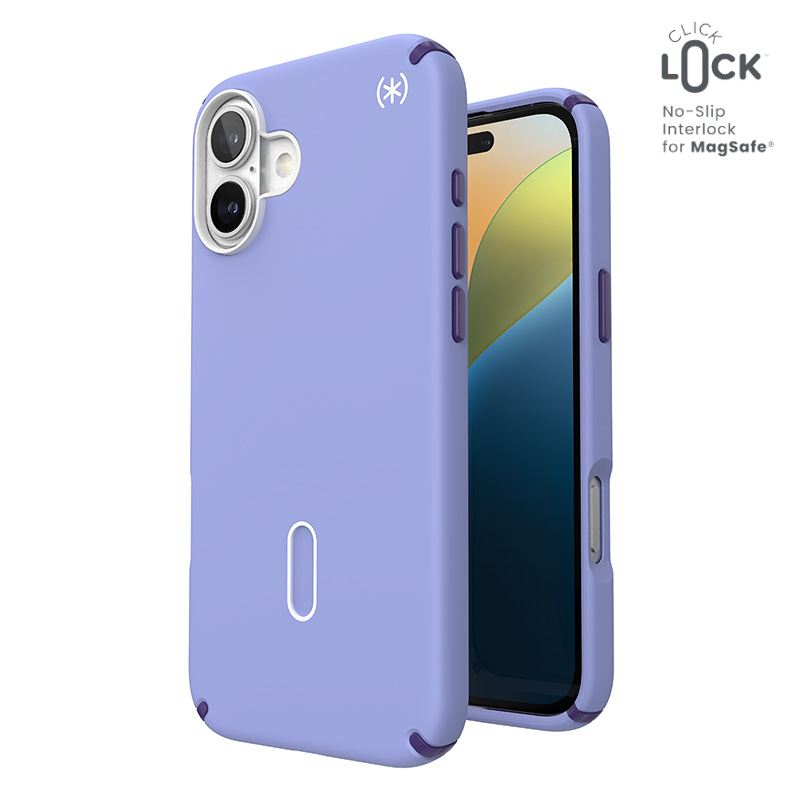 Speck Presidio2 Pro MagSafe'i ja ClickLocki toega ümbris iPhone 16 Plus-le, Future Lavender/Cassis Purple
