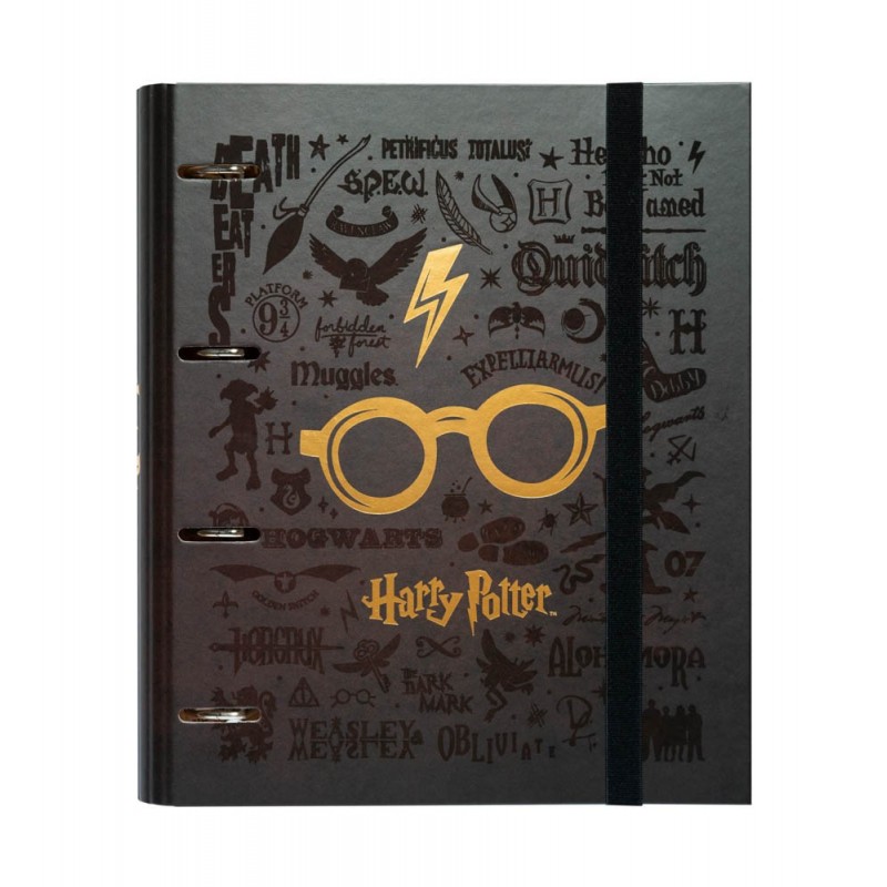 Harry Potter A4 kaust 4 rõnga ja kummipaelaga