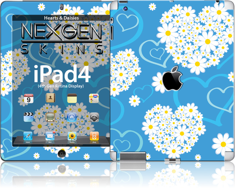 Комплект декоративных наклеек Nexgen Hearts and Daisies 3D для iPad 2/3/4
