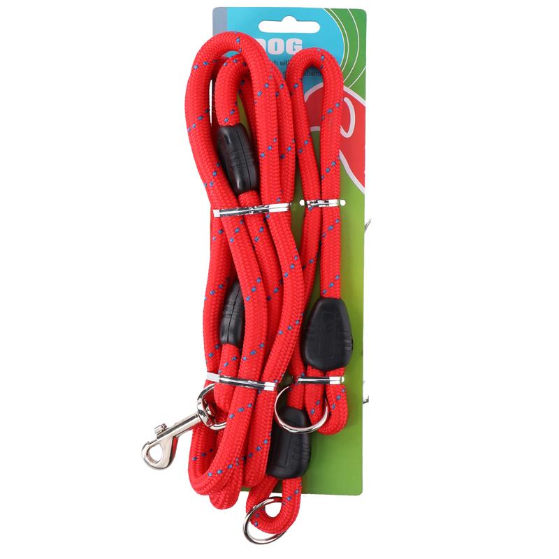 Dog leash, 150 cm, with 45 cm collar, Red