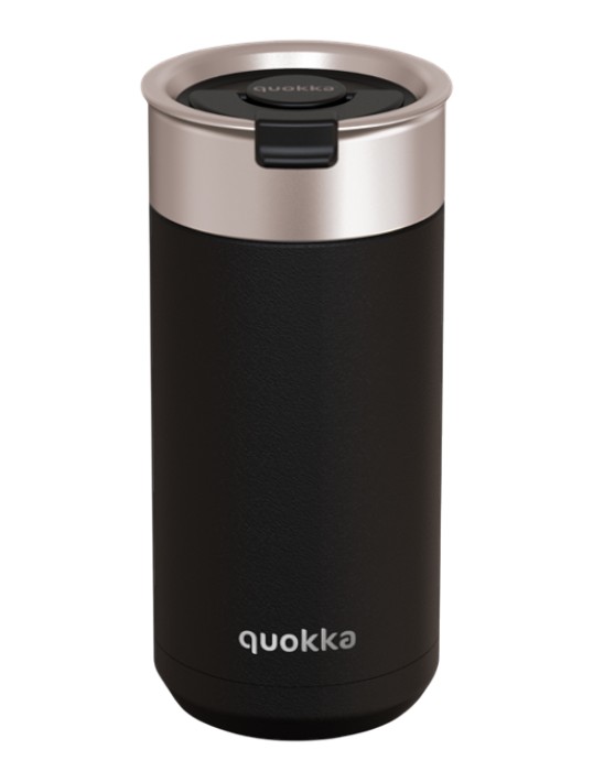 Quokka Boost Coffee Tumbler roostevabast terasest termokruus sõelaga, 400 ml, Süsimust