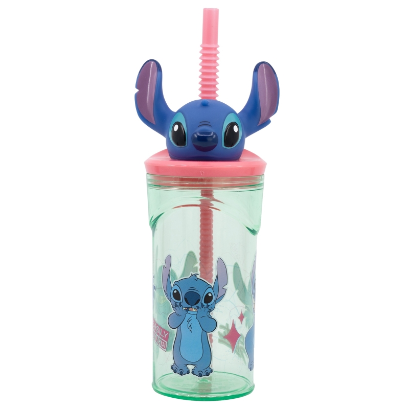 Disney Stitch Flowers kruus kõrre ja 3D-figuuriga, 360 ml