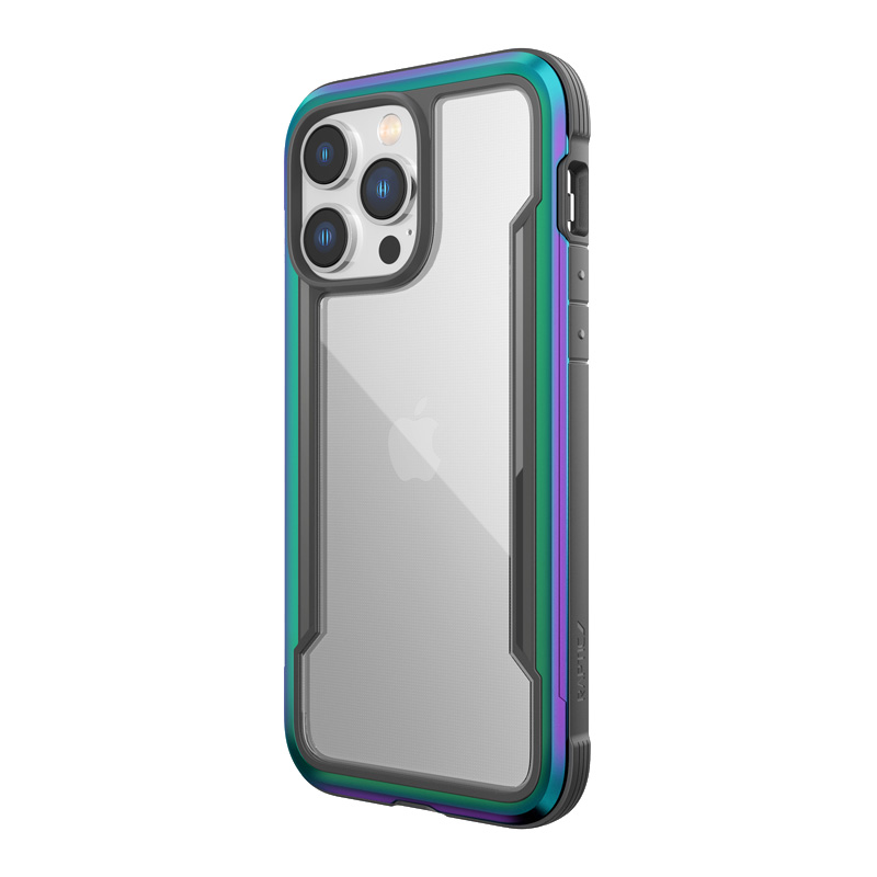 X-Doria Raptic Shield ümbris seadmele iPhone 14 Pro Max, alumiiniumist, läbinud 3 m kukkumiskatse, sillerdav